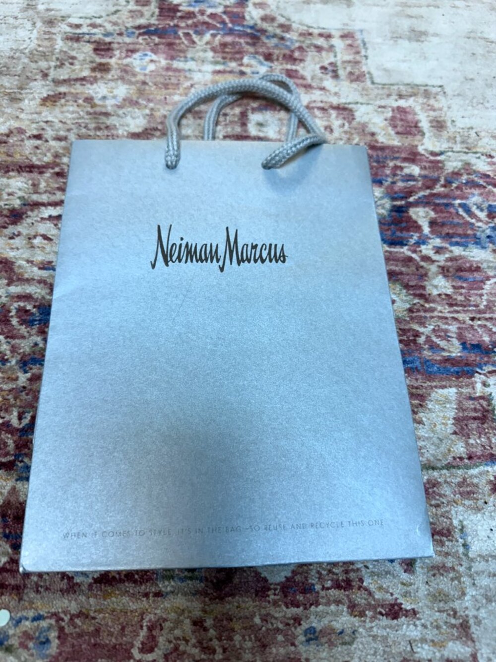 Neiman Marcus Silver Empty Shopping/ Tote Bag In Great Shape!